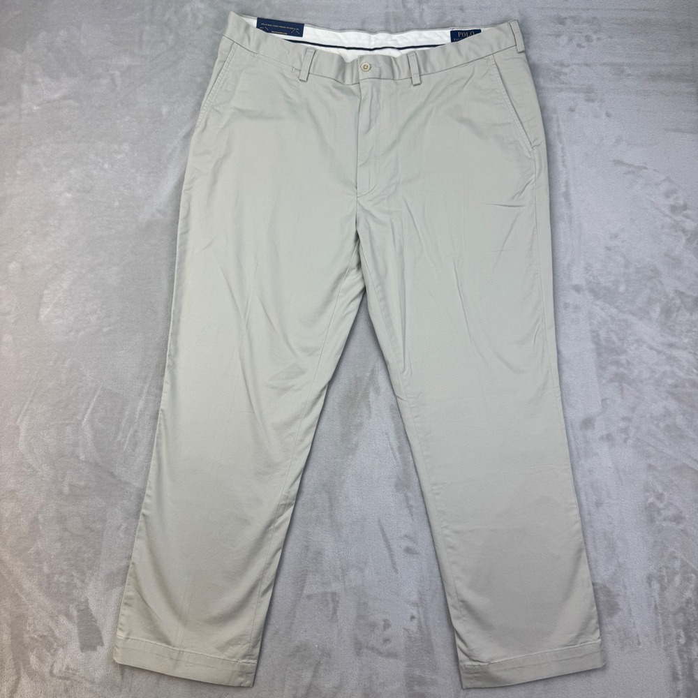 Polo Ralph Lauren Chino Pants Men 40x30 Tan Straight Stretch Classic New Preppy